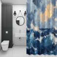 thumbnail image 3 of Ombre Ocean Waves Shower Curtain for Bathroom, Coastal Navy Blue Gradient Abstract Waterproof Cloth Fabric Bathroom Accessories Set with 12 Rust Proof Plastic Hooks, 36"x78", 3 of 9