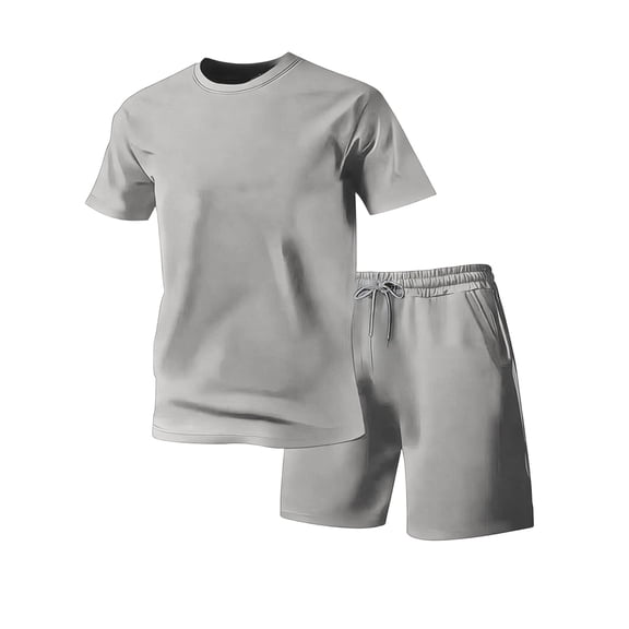 Kychelot Men's Summer Pajamas 2 Piece Comfy Stretch Short Sleeve T-Shirts and Shorts Sets Casual Home Sleepwear