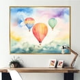 thumbnail image 2 of Designart "Hot Air Balloon Harmony Green and Red Watercolor III" Oversized Transportation Framed Wall Art - Modern Green Hot Air Balloon Entryway Framed Wall Art, 2 of 7