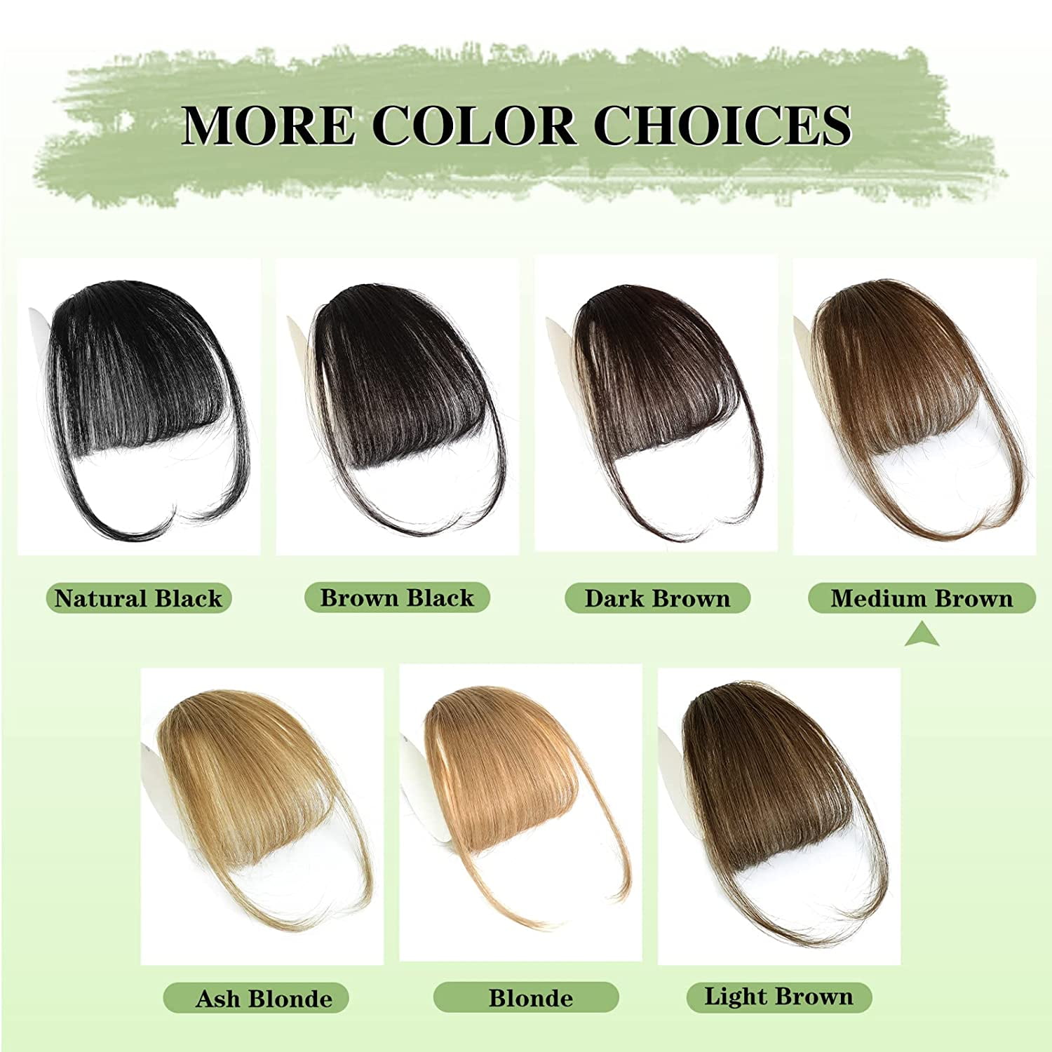 Ustar Clip in Bangs - 100% Human Hair Bangs Clip in Hair Extensions, Medium Brown Color #4 Clip on Bangs Wispy Bangs Fringe with Temples Hairpieces for Women Curved Bangs for Daily Wear
