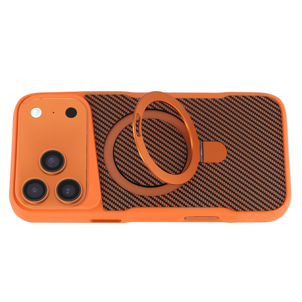 Carbon Fiber Magnetic Kickstand Case for iPhone 17 Pro Max