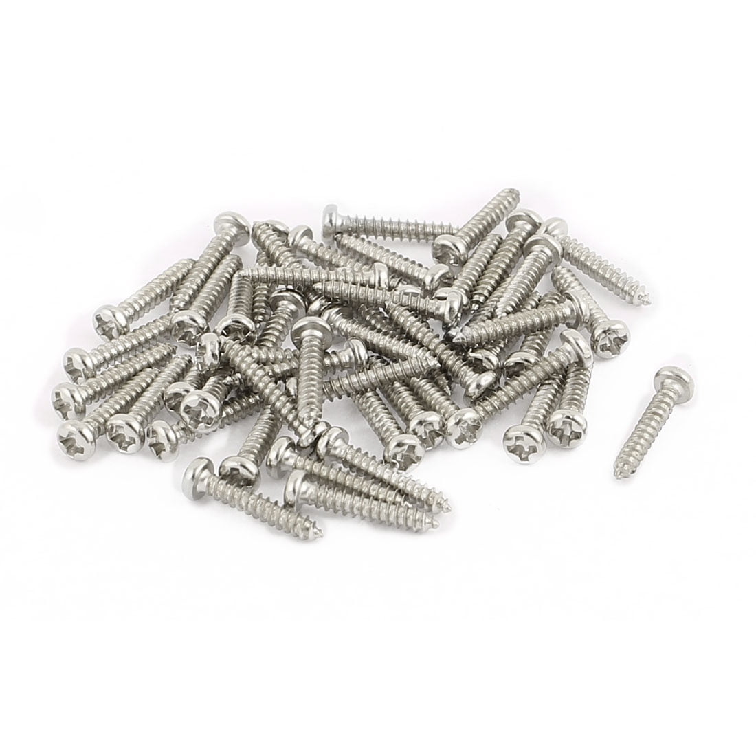 Uxcell M1.5 x 10mm Stainless Steel Pan Round Head Self Tapping Screws