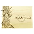 thumbnail image 1 of Handmade Rustic Wedding Guest Book Personalized Name Engraved Bride & Groom Advice Book Tree, 1 of 6