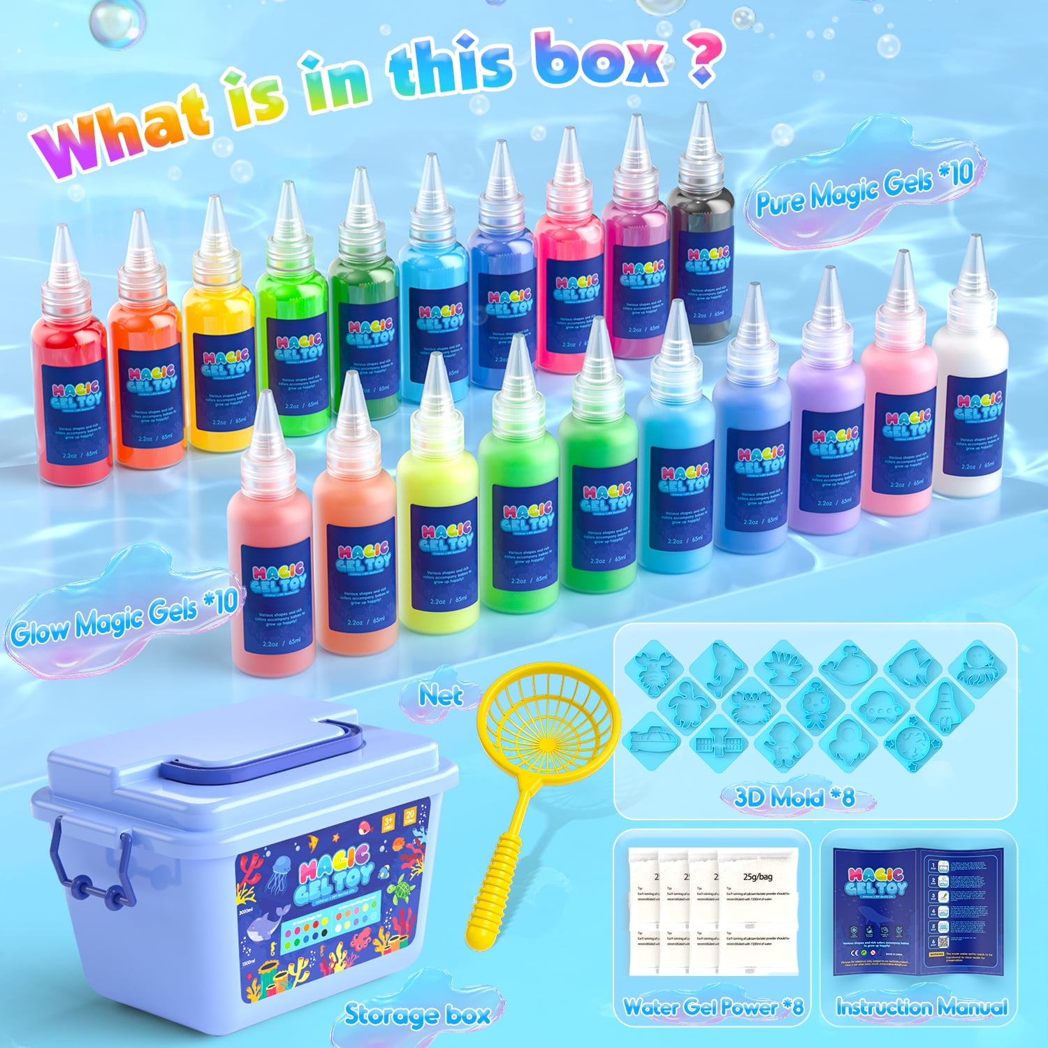 Huge Wave Kids Mould Model Toys Set, Gift for Girls Age 3 4 5 6+ Years, 47PCS Model Set for Toddler Girls Christmas Birthday Gift