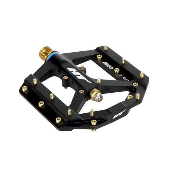 HT Pedals AE03T Evo  Platform Pedals, Ti - Black/Gold
