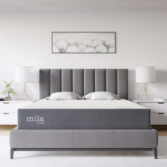 Modway Mila 10" King Modern Style Memory Foam Mattress in Gray Finish