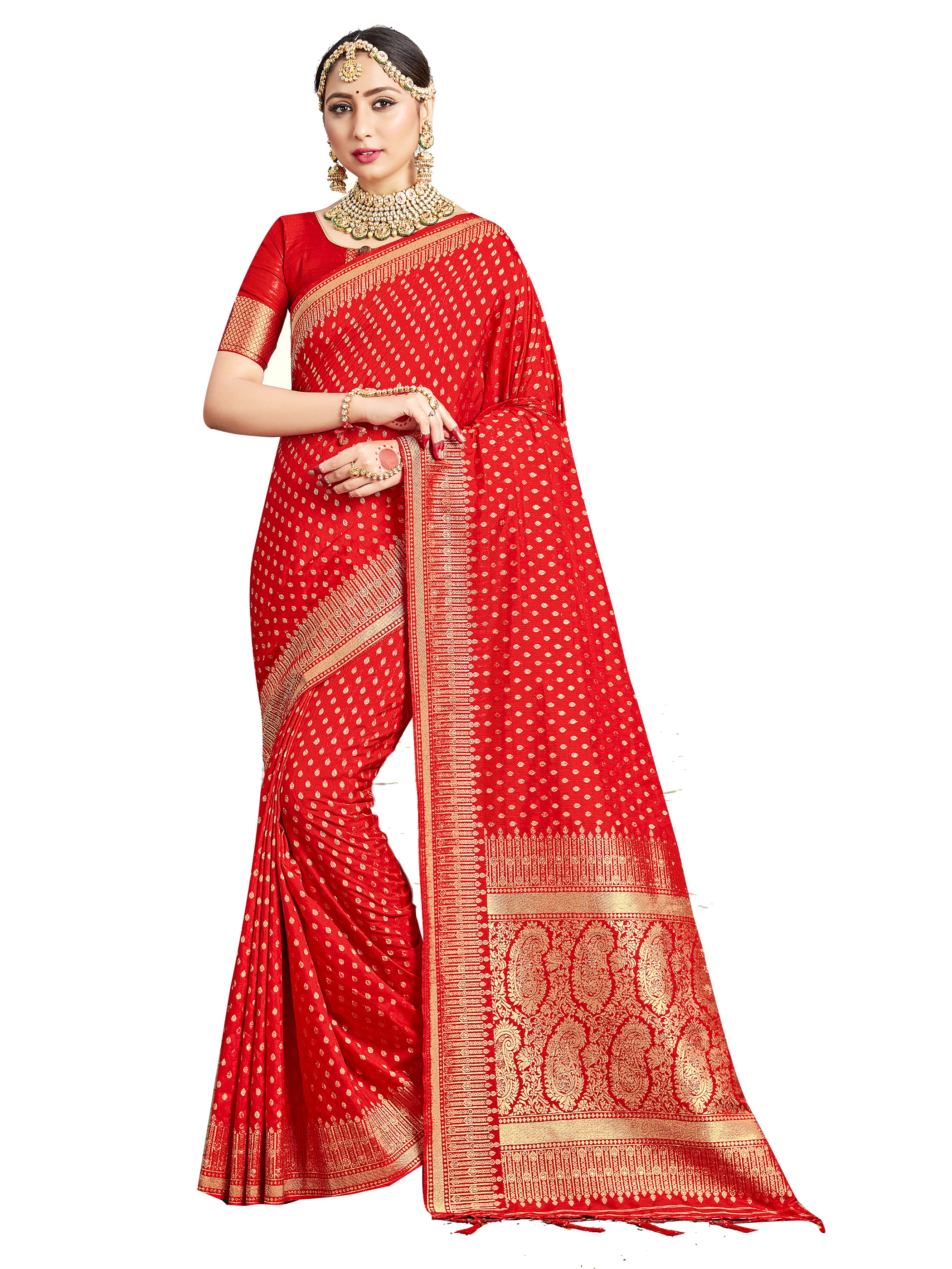Sarees for Women Banarasi Kanjivaram Art Silk Woven Saree l Indian Ethnic Wedding Gift Sari with Unstitched Blouse