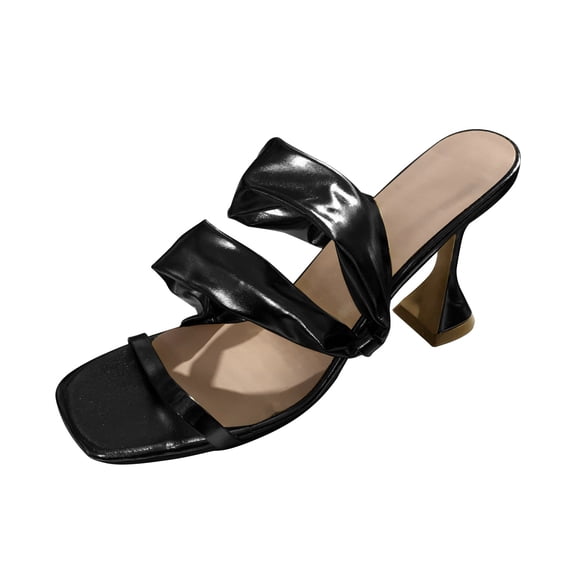 NOKIO Women's High Heels Sandals 9CM Open Toe Square Toe Slippers Stilettos Fashion Party Prom Dinner Leisure Shopping Shoes Womens Stiletto High Heel Open Square Toe Sandals
