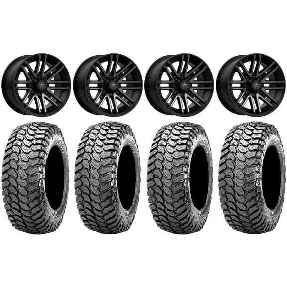 MSA Black Rogue 14" UTV Wheels 28" Liberty Tires Polaris RZR XP 1000 / PRO XP / Ranger XP 900/1000