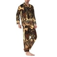 thumbnail image 2 of Picia Western Skeleton Cowboy Horse Pattern Men’s Long-Sleeve Sleepwear Set - Soft 2-Piece Loungewear with Pockets, Comfy PJs for Relaxing Nights-Small, 2 of 7