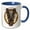 Blue/White, variant on 3drose, Coffee Beans and Donut Monogram Initial V, 11oz Two-tone Yellow Mug