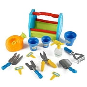 PowerTRC Rainbow Little Gardeninig Tool Box and Outdoor Learning Garden Tool Toy Set with Acessories for Kids 14pc