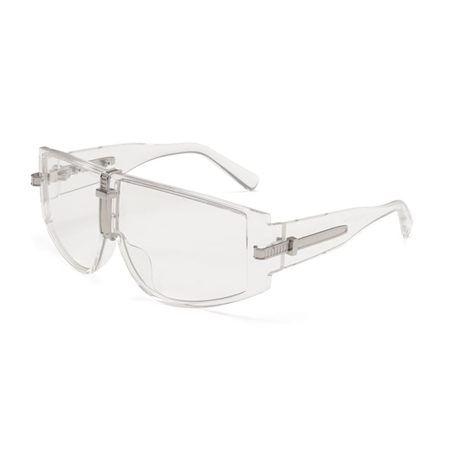 Flat Top Square Sunglasses For Men Women One Piece Shades Semi-Rimless Frame Sunglasses