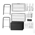 thumbnail image 2 of Zootealy 2-Tier Rustproof Dish Drying Rack Carbon Steel Dish Rack Multifunctional Organizer Dish Drainer with Drainboard Hooks Utensil Holder, 2 of 8