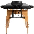 thumbnail image 6 of Patiojoy Portable Massage Table Adjustable Spa Bed Wooden Legs with Face Cradle & Carry Case Black, 6 of 7