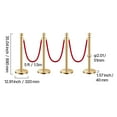 thumbnail image 2 of KFFKFF Crowd Control Barriers, Set of 4, Stainless Steel Posts with Hollow Base, 3 Red Velvet Ropes, Gold-Colored Stanchions, Red Carpet Runner Poles, Ideal for Party Supplies, 2 of 9