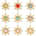 thumbnail image 2 of 1box Celestial Sun 9 colors Sun Pendants Solar Eclipse Dangle Glass for Earring Necklace Bracelet Keychain Jewellery Making 18pcs, 2 of 8
