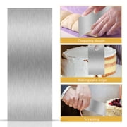 10 Inch Stainless Steel Metal Cake Scraper Large Double Sided Patterned Stripe Edge Smoother Scraper Cake Decorating Comb Cake Pastry Cutter for Home Kitchen Mousse Butter Cream Cake Decor (1 Piece)