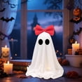 thumbnail image 5 of Halloween LED Figurine Lamp Tabletop Decor, Cute Ghost Night Light Desk Ornament With Warm Glow Resin Statue, Battery Powered Decorative Light For Home Bedroom Shelf Party Decoration, 5 of 6