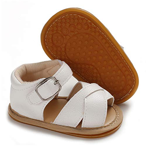 Babelvit Infant Baby Girl Boy Sandals Comfort Premium Summer Outdoor Casual Beach Shoes with Flower Bowknot Anti Slip Rubber Sole Newborn Toddler Prewalker First Walking Shoes 