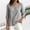 Gray, variant on Casual Summer&nbsp;Tops Blouses Solid Round Neckline Tab Loose 3/4 Sleeve Office Wear Army Green