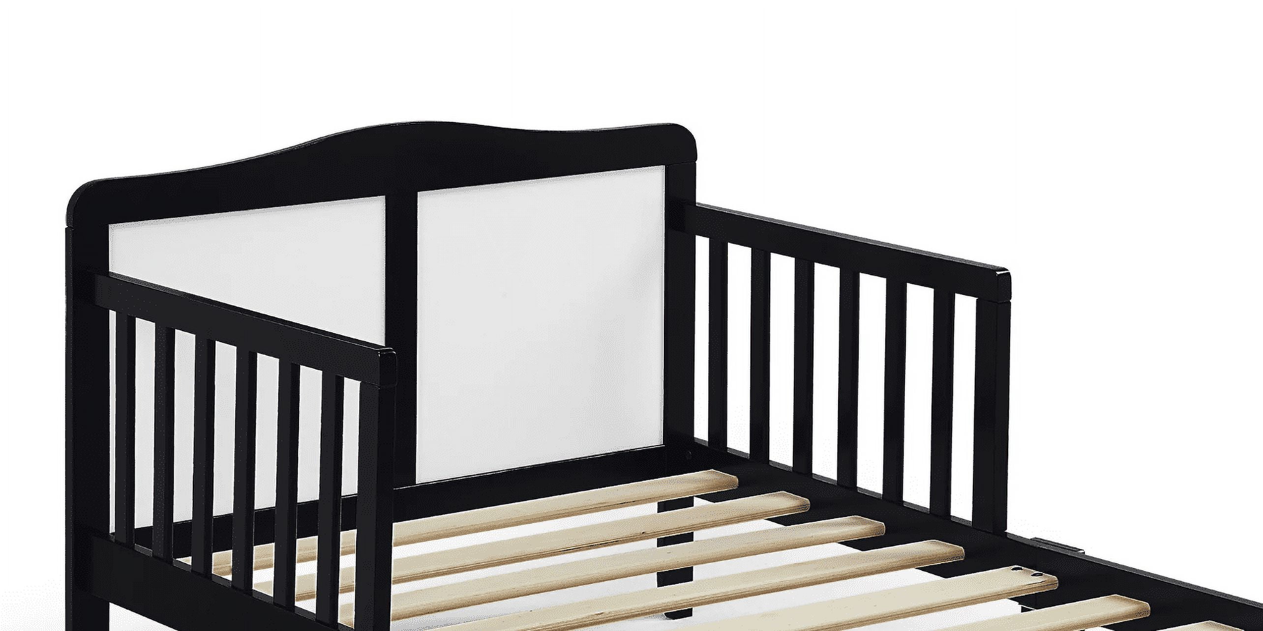 Olive & Opie Birdie Toddler Bed, Black/White Finish