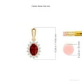 thumbnail image 4 of Angara Natural Ruby Pendant Necklace for Women in 14K Yellow Gold (Size-6x4mm) – July Birthstone Jewelry | Oval Ruby Pendant with Floral Diamond Halo, 4 of 9
