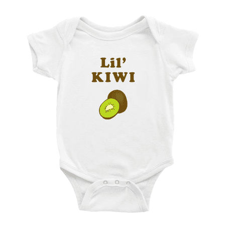 

Cute Baby Bodysuit Lil Kiwi Fruit Funny Boy & Gril Jumpsuit Romper Bodysuit (White 18-24 Months)