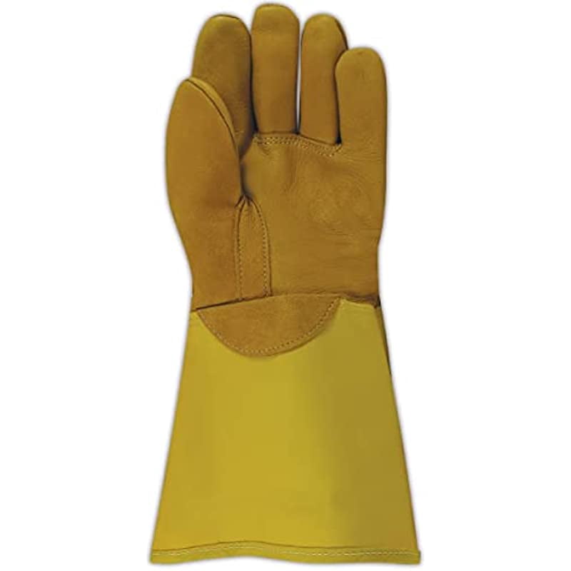MAGID Leather Lineman Protector Gloves Size 11 - Work Gloves For Electrical Rubber Gloves, 12" Length