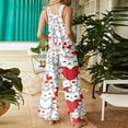 thumbnail image 4 of Women's Valentine's Day Overall Cute Pink Heart Print Wide Leg Overalls Casual Spring Summer Outfits Valentine Rompers with Pockets, 4 of 4