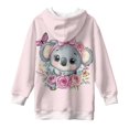 thumbnail image 5 of Psesaysky Cute Koala Rose Print Girls Hoodies Fleece Sweatshirts Hoodie Dress Long Sleeve Cozy lightweight Pullover Tops with Pocket Kids Warm Outwear for 7-8 Years, 5 of 7