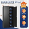 thumbnail image 3 of Metal Storage Cabinet with Lock - 72" Garage Storage Cabinet with 2 Locking Doors and 5 Adjustable Shelves, Black Steel Lockable for Office,Home,Garage, 3 of 12