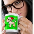 thumbnail image 2 of 3drose, Cute Apricot Poodle Green Paw Background with Santa Hat, 11oz Mug, 2 of 6
