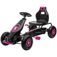 thumbnail image 4 of ALPULON Kids Pedal Go Kart Ride on Toy with Suspension System, Pedal Car with Tough with Ergonomic Comfort, Safety Hand Brake, Ages 5-12, Pink, 4 of 8