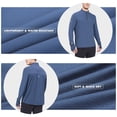 thumbnail image 4 of BALEAF Men's Quarter Zip Pullover SPF Shirts Long Sleeve Lightweight Quick Dry for Running Cycling Blue 3XL, 4 of 7