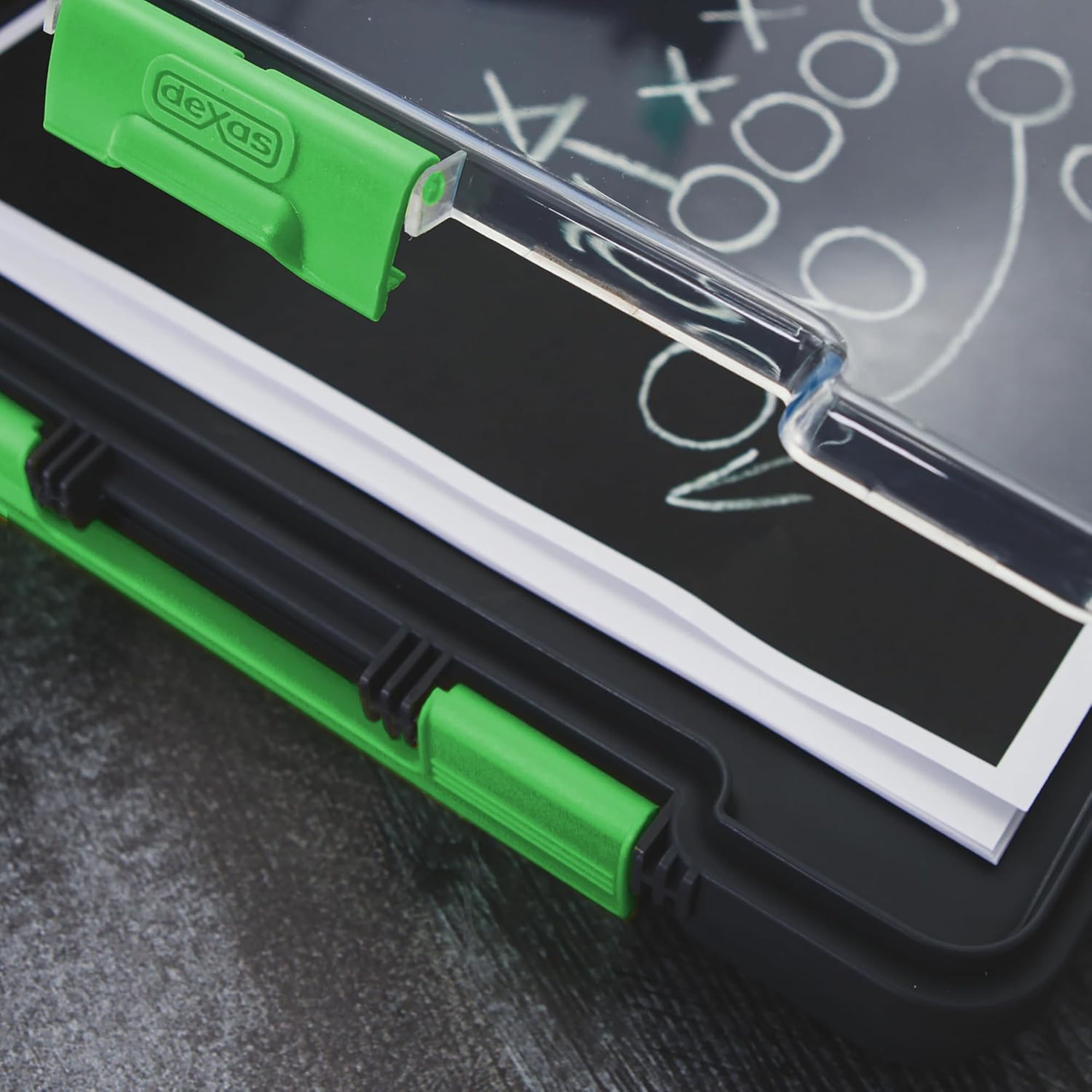 Dexas Clearview Clipcase Clipboard, 13.75 X 9.5 in, Green