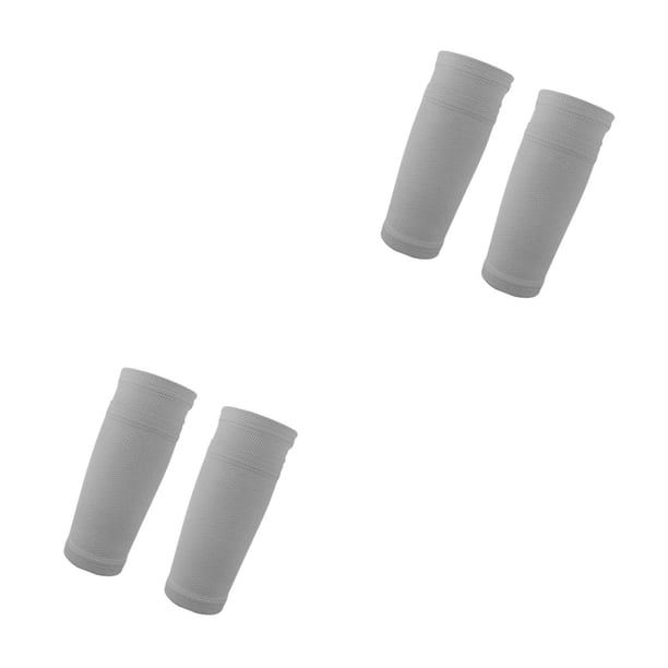 Eigraketly 1 par fútbol espinilleras calcetines adultos niños deportes pierna alta elasticidad almohadillas de fútbol protector de la cubierta al aire Gris/S 2piezas Eigraketly CBP587071