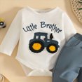 thumbnail image 5 of CAUYDY Preemie Boy Photoshoot Outfits Baby Boys Long Sleeve Romper Set Toddler Fall Winter Clothing Newborn Bodysuit 0 3 6 9 Months 1T 2T Sizes 3-6 Months,Blue, 5 of 5