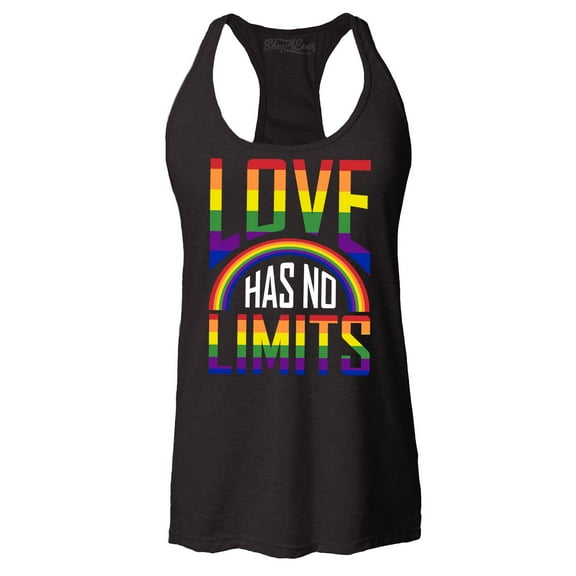 Shop4Ever Women's Love Has No Limits Racerback Tank Top Medium Black