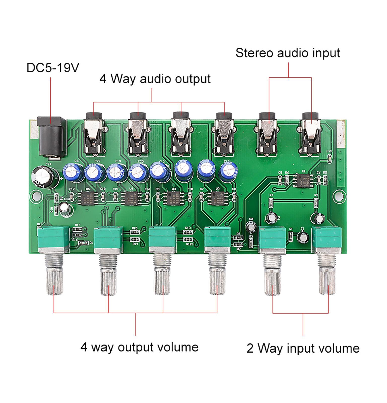 Premium Stereo Mixer Board 5x Magnification for Professional Audio Setups Headphone Mixer
