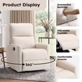 thumbnail image 6 of Bonzy Home Brown Manual Swivel Recliner Chair, 360° Swivel Base Single Sofa with Adjustable Backrest and Footrest, Modern Living Room Furniture, Beige, 6 of 8