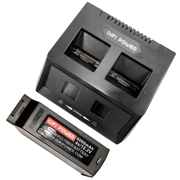 MaximalPower 2-in-1 Fast Drone Battery Balance Charger for Yuneec H520E H3 Drone Battery & Transmitter and 8000mAh 15.2V Battery for Yuneec H3 Drone with LCD Charging Screen