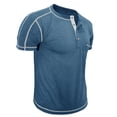 thumbnail image 4 of Men's Round Neck Short Sleeve T-Shirt Fashion Contrast Color Casual Comfortable Fit Breathable Tee for Daily Wear Men's Oversized Tshirts Workout T-Shirt, 4 of 7