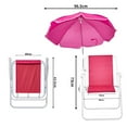 thumbnail image 4 of Tcbosik Folding Beach Chair with Detachable Umbrella, Lightweight & Portable Camping Chair with Metal Frame for Sand, Lawn, Backyard, 265lbs Capacity, Pink, 4 of 8