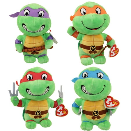TY Beanie Babies - Teenage Mutant Ninja Turtles - SET of 4 (Donatello, Leonardo, Michelangelo & Raph