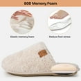 thumbnail image 4 of EverFoams Women's Fuzzy Wool-Like Memory Foam Slip on House Slippers Cozy Soft Indoor Outdoor Ladies Home Shoes,Cream White,7/8 US, 4 of 6