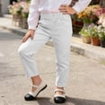 thumbnail image 6 of FAIWAD Girls School Uniform Pants Elastic Waist Dressy Casual Trousers with Pockets Kids Solid Color Pencil Pants, 6 of 9