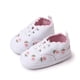 thumbnail image 2 of Zapatos de bebé elegantes y bonitos con bordado de mezclilla hechos a mano, suela antideslizante, zapatos suaves con cordones para bebés, color blanco, 11 cm/4,3 pulgadas, 2 of 12