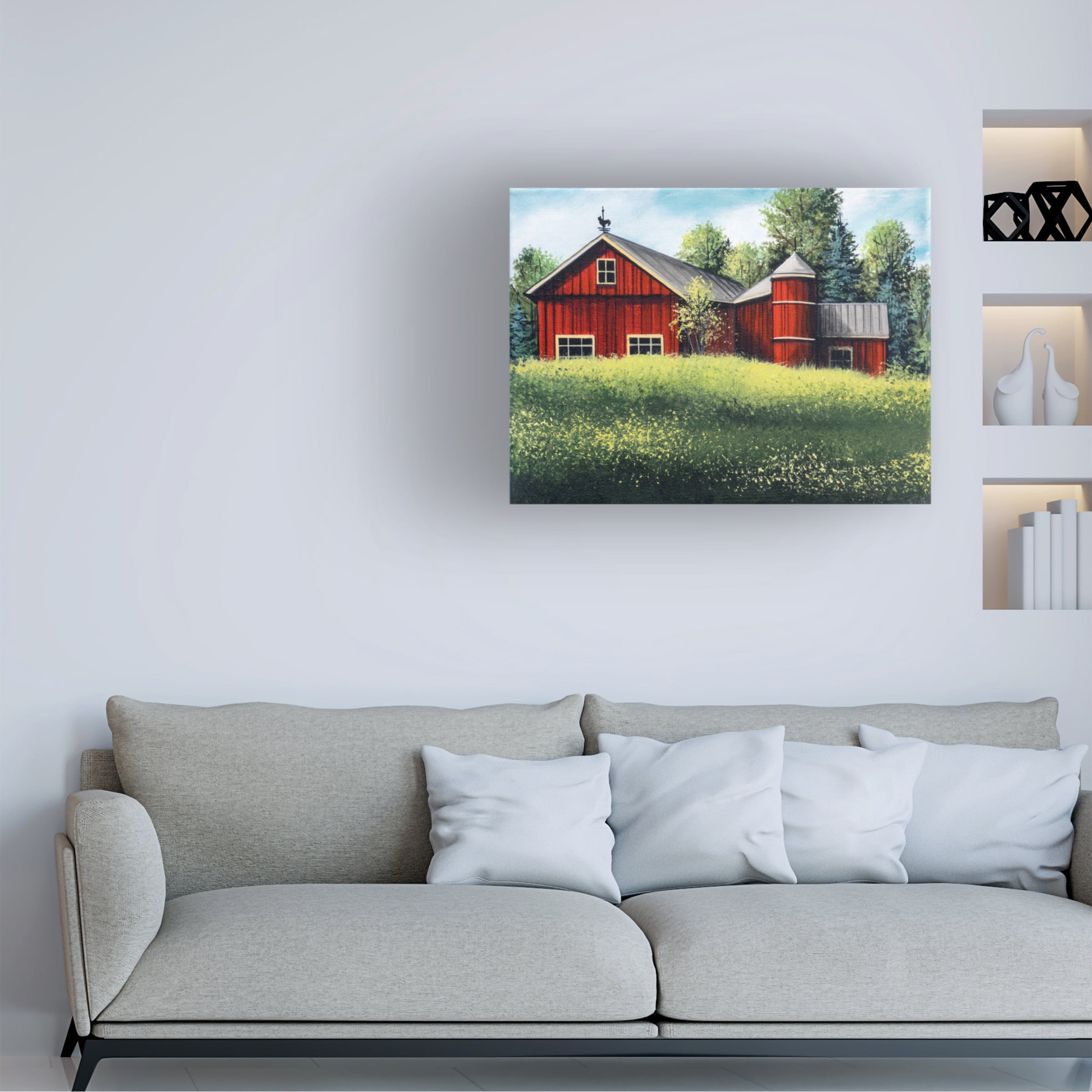 Trademark Fine Art 'Red Barn Summer sm' Canvas Art by Debbi Wetzel