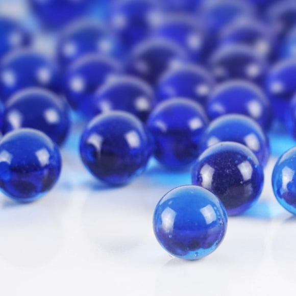 CYS EXCEL 5 Lb Bleu Cobalt Verre Marbre Remplissage de Vase Aquarium Perles Rondes en Pierre Précieuse Galets Décoratifs en Mosaïque